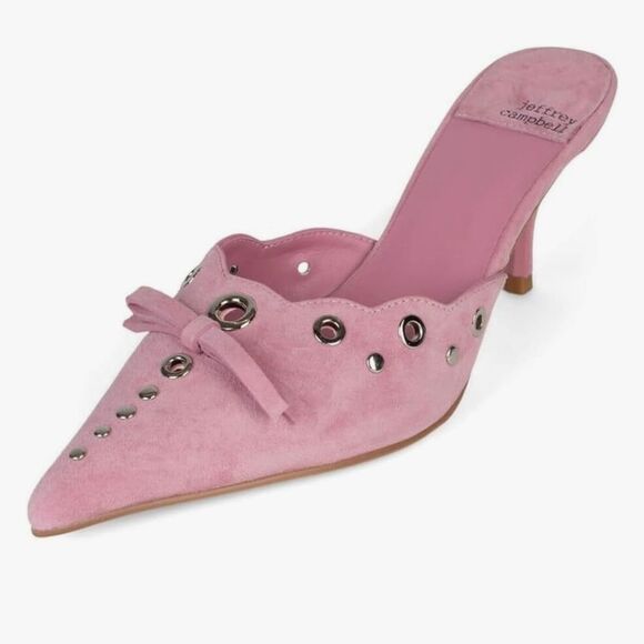 Jeffrey Campbell Gratis Suede Mules- Baby Pink - Picture 1 of 10